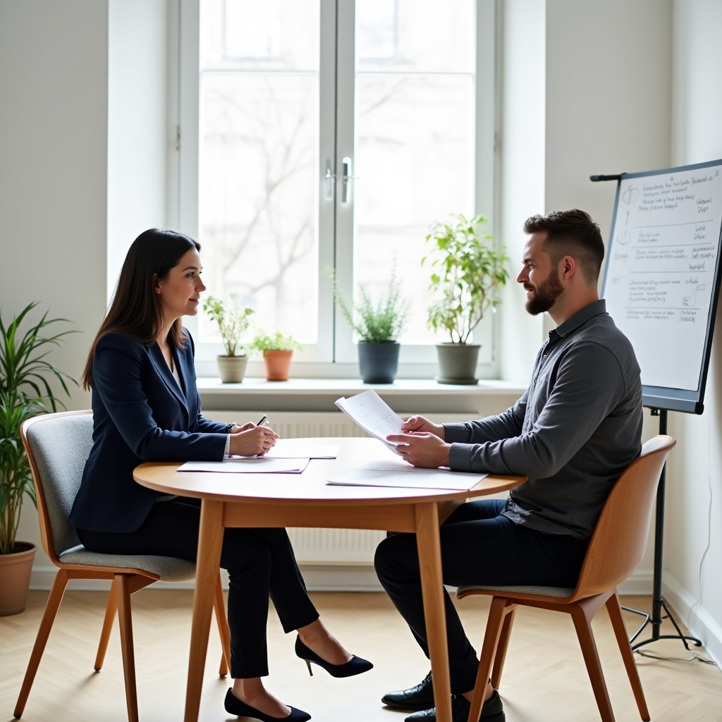 Consultation session in a modern office environment